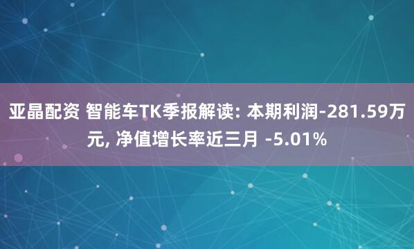 亚晶配资 智能车TK季报解读: 本期利润-281.59万元, 净值增长率近三月 -5.01%
